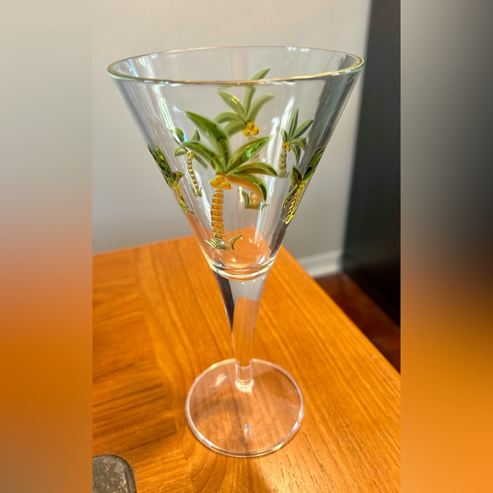 Set of 6 Tropical Palm Tree Acrylic Martini Glasses - Picture 2 of 4